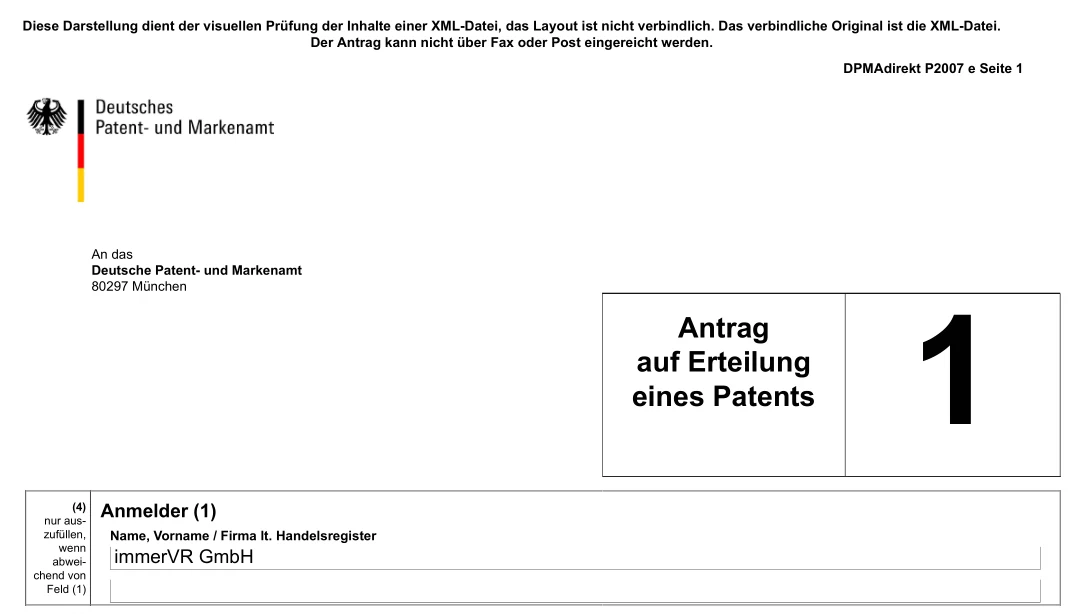 Patent filing